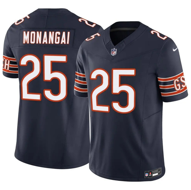 Men's Navy Chicago Bears #25 Kyle Monangai 2025 F.U.S.E. Vapor Untouchable Limited Stitched Football Jersey